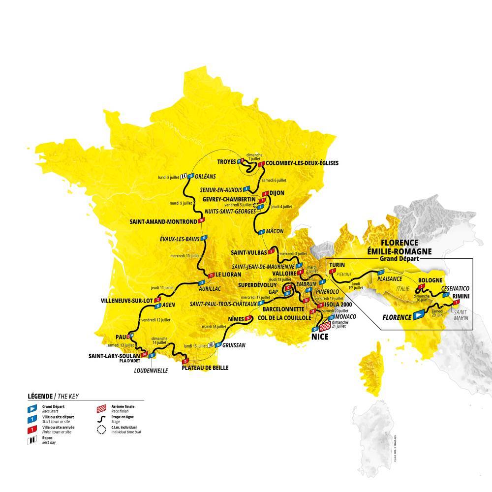 Tour de France 2020 route